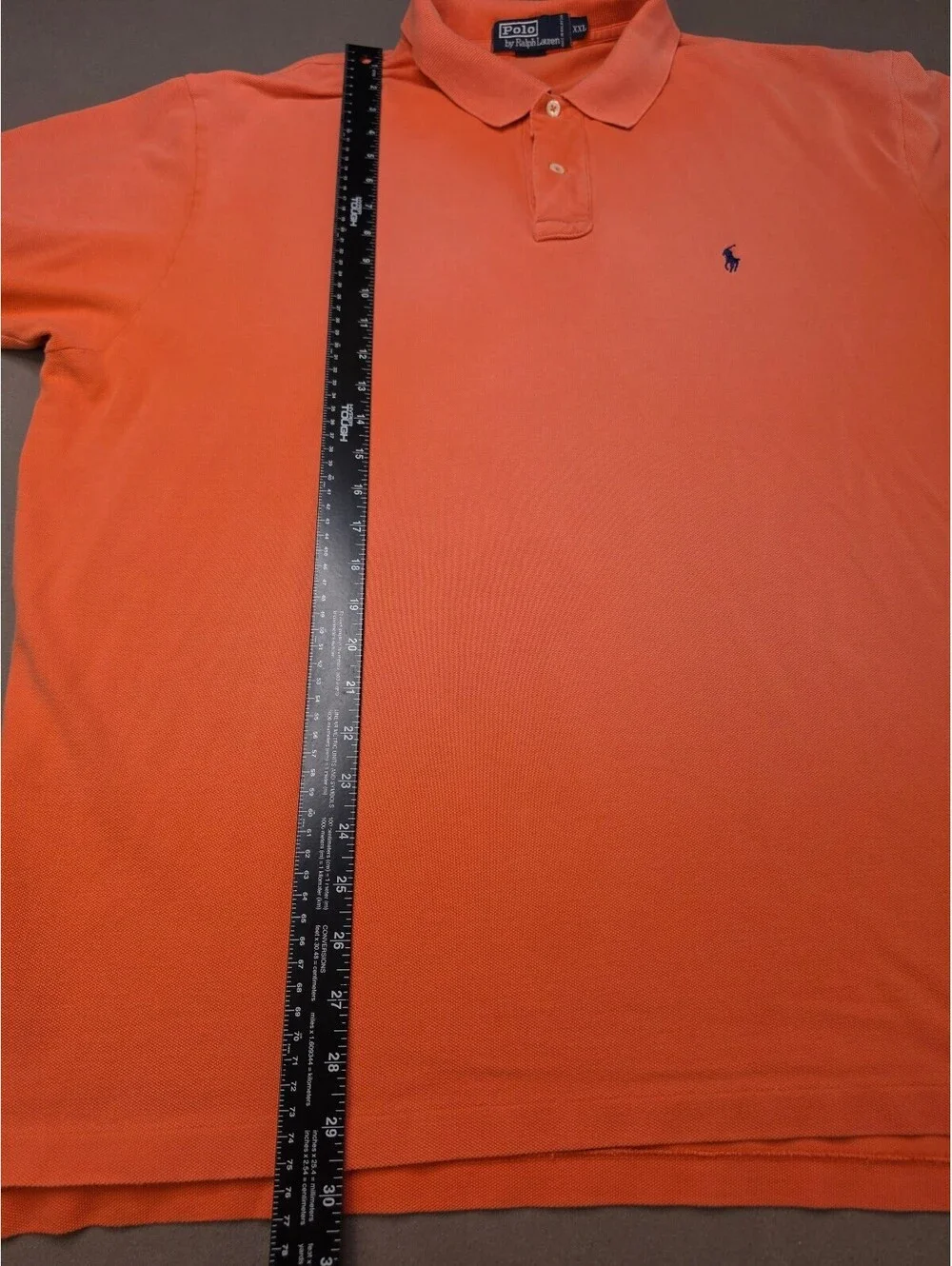 Polo Ralph Lauren Mens XXL Coral Orange Short Sleeve Polo Shirt Cotton Pony